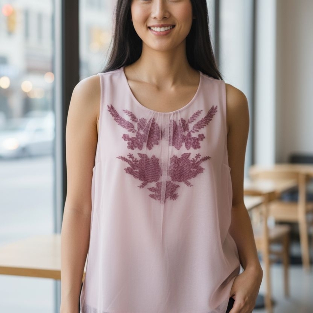 White House Black Market Blush Pink Blouse XS
